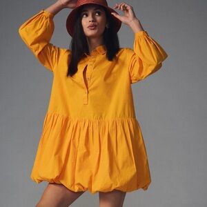 🍊 Maeve by Anthropologie Bubble-hem Shirt Dress
